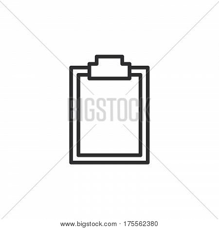 Clipboard empty line icon outline vector sign linear style pictogram isolated on white. Symbol logo illustration. Editable stroke. Pixel perfect
