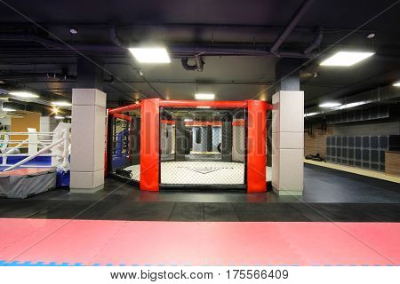 Interior of a boxing hall