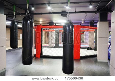 Interior of a boxing hall