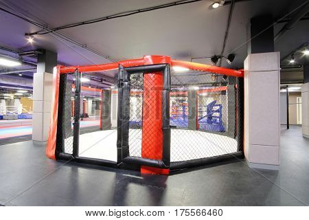 Interior of a boxing hall