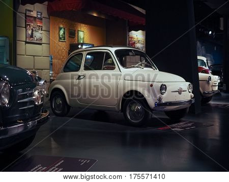 Ancient Cars At Car Museum In Turin