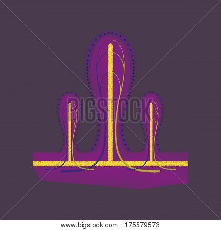 flat shading style icon on violet background intestinal villi
