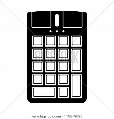 Numeric keypad with a mouse on white