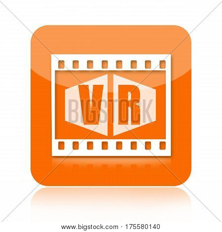Virtual reality video or movie orange icon