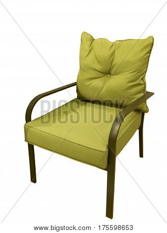 Modern wooden armchair isolated on white background