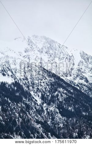 Alpine peaks in winter Bavaria in Germany