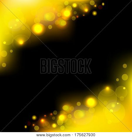 Solar flares on a black background. glitter vector background