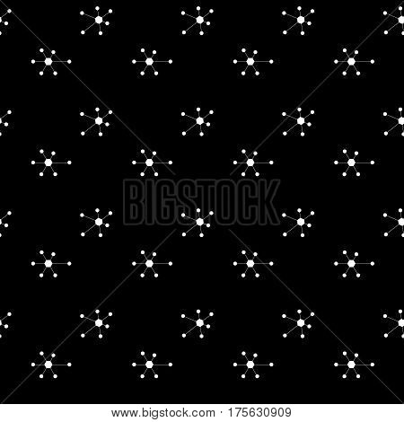 Abstract Seamless Background. Pattern Decorated With Dots, Lines And Hexahedrons