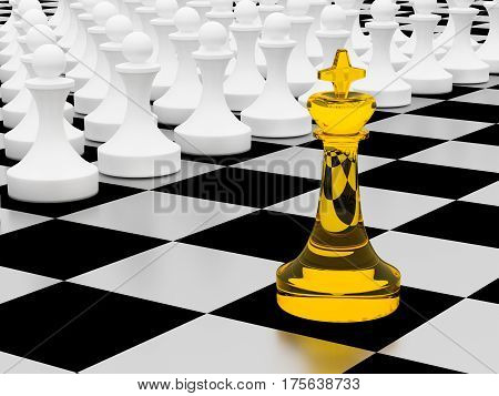 The concept of separation from society misunderstanding not like everyone else leadership. 3d rendering.