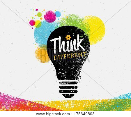 Think Different. Creative Brush Vector Typography Sign Concept.