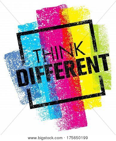 Think Different. Creative Brush Vector Typography Sign Concept.