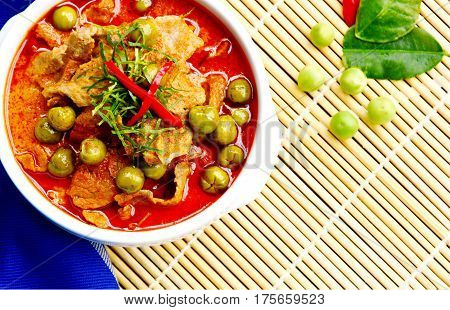 Thai style Red curry with Beef menu, Thai name is panaeng neur