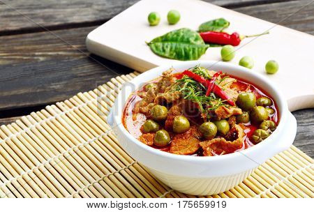Thai style Red curry with Beef menu, Thai name is panaeng neur