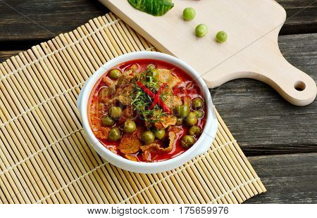Thai style Red curry with Beef menu, Thai name is panaeng neur
