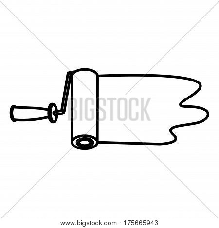 figure paint roller and paintwork icon, vector illustraction design