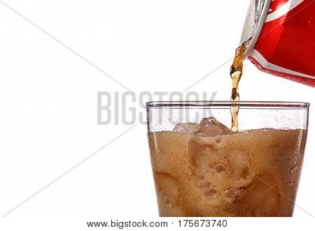 Glass Of Soft Drink. Studio Shot Isolated On White Background
