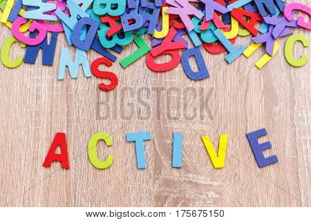 Colorful Wooden Alphabet And Word 