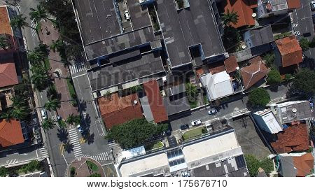 Top View of a Big City in Brazil