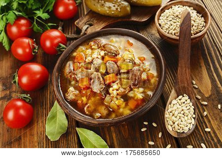 Rassolnik With Chicken Giblets