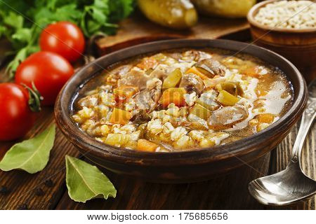 Rassolnik With Chicken Giblets