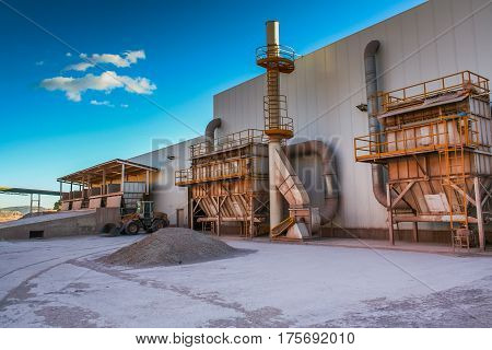 Clinker plant in Alcorisa is a municipality of Spain in the province of Teruel in the Autonomous community of Aragon. The municipality is a part of the district (Comarca) of Bajo Aragon. November 2007.