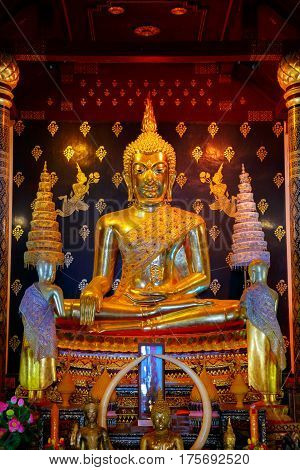 Phitsanulok, Thailand - November 4 2016: Phra Phuttha Chinnasi Buddha Image At Wat Phra Si Rattana M