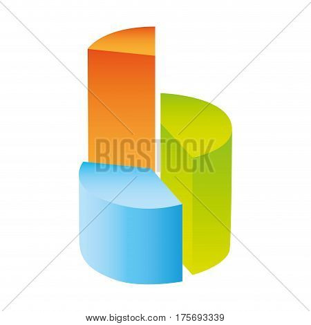 colorful silhouette with circular statistics graphics at various levels vector illustration