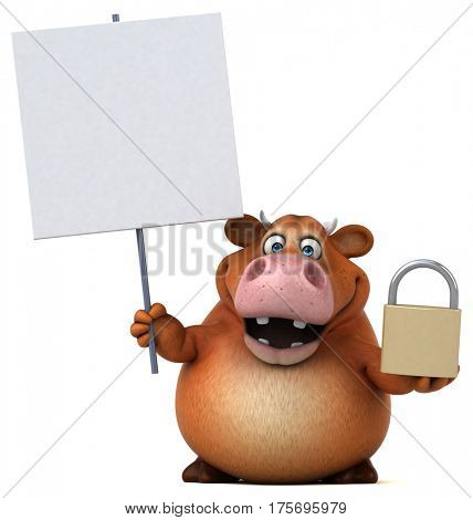 Fun cow - 3D Illustration
