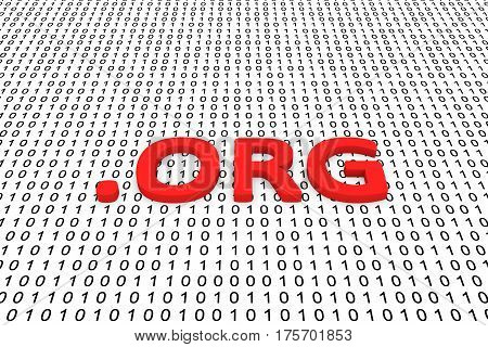 org as binary code background 3D illustration