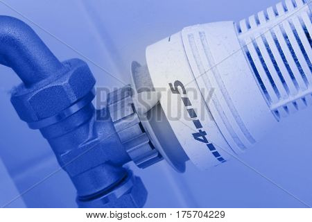 Temperature Knob Of Heating Radiator, Used And Dusty