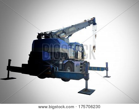 Crane car on the white background .
