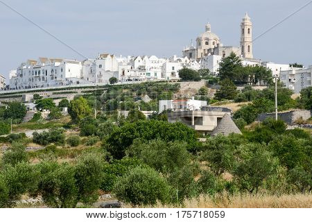 The Scenic Village Of Locorotondo On Puglia
