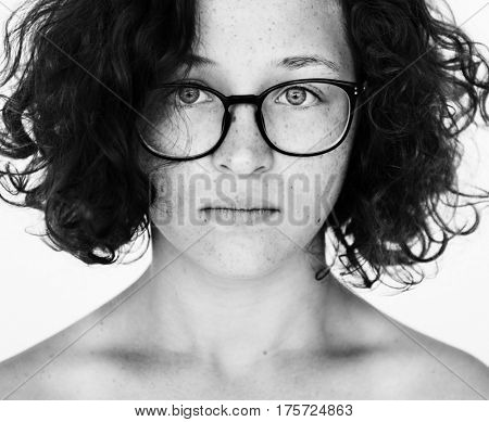 A girl in a Studio shoot