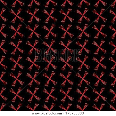 Seamless pattern with geometric shapes and symbols On a blak background