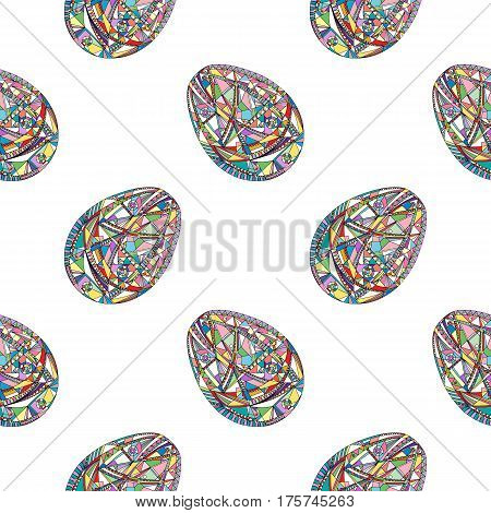 Easter eggs seamless pattern. Abstract holidays vector background.