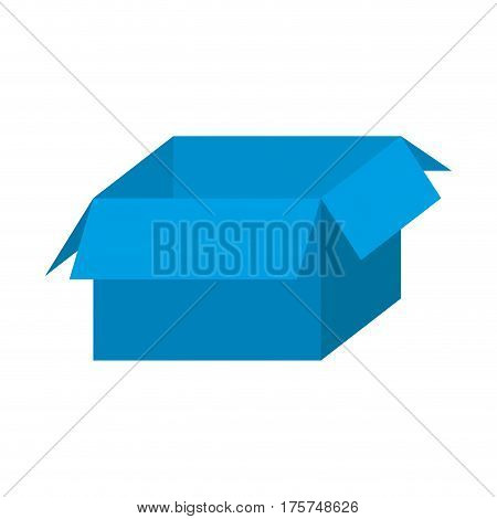 blue box open icon, vector illustraction design image