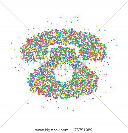 Icon phone of multicolored circles. Vector illustration.
