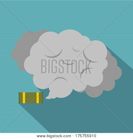 Tear gas canister icon. Flat illustration of tear gas canister vector icon for web isolated on baby blue background