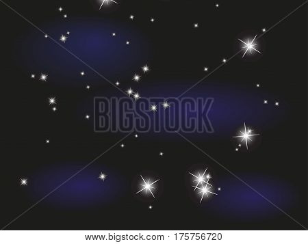 Starry sky. Vector illustration. Vector image using different colors.