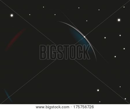 Rising star in space. Colored vector illustration.