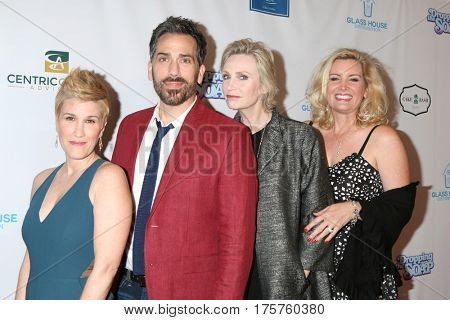 LOS ANGELES - MAR 7:  Kate Mines, Paul Witten, Jane Lynch, Suzanne Friedline at the 