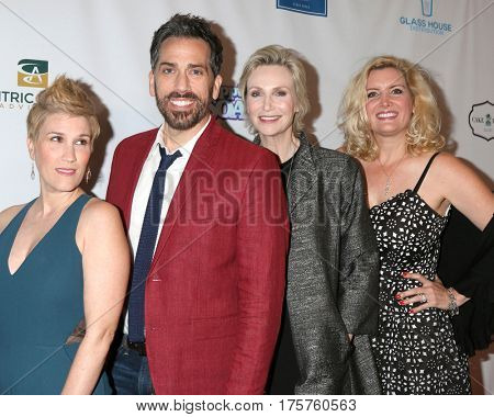 LOS ANGELES - MAR 7:  Kate Mines, Paul Witten, Jane Lynch, Suzanne Friedline at the 