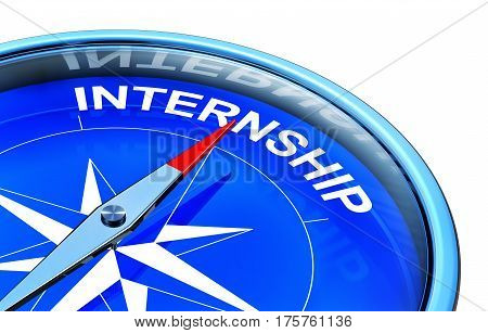 3D rendering of a compass with a internship icon
