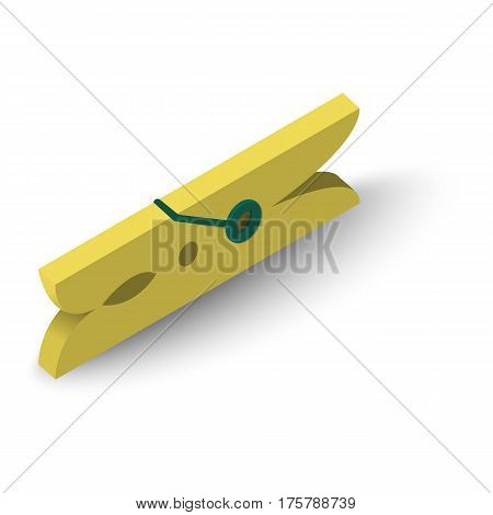 Linen clothespin icon. Isometric illustration of linen clothespin vector icon for web