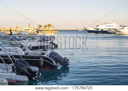 Berth With Yachts. Berth With Yachts. Beautiful Marina In Egypt.