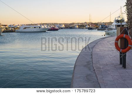 Berth With Yachts. Berth With Yachts. Beautiful Marina In Egypt.