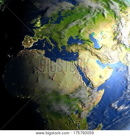 Emea Region On Planet Earth
