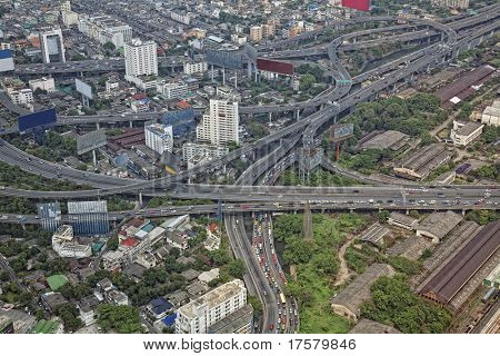 Bangkok Stadt Draufsicht close-up Foto