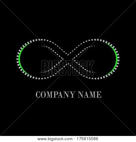 Infinity logo. Isolated on black background. Vector illustration