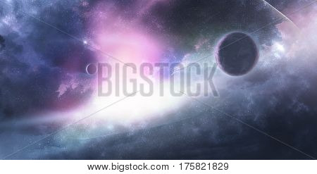 Celestial Art Stars and Galaxies in Outer Space Showing the Beauty of Space exploration. Planet Texture furnished by NASA 3d Render 3d Illustration